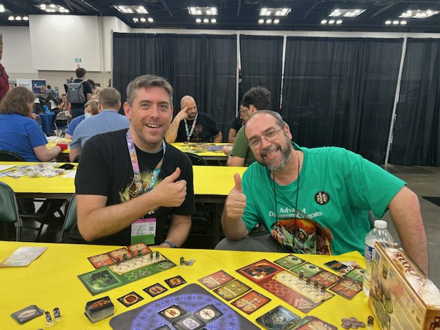 2024 Thank you Matt Petz for helping me demo my game at Gen Con 2024. It's a lot of work doing it alone, the extra help was great