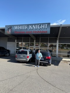 Me arriving at White Knight Games & Hobbies for the first time