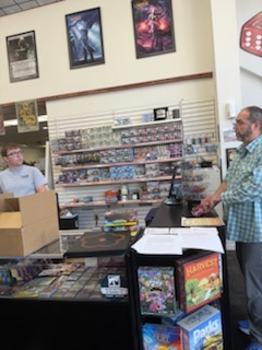 Not able to meet the owner of Rook's Games and More, but enjoyed learning the history of the building as I talked about my game