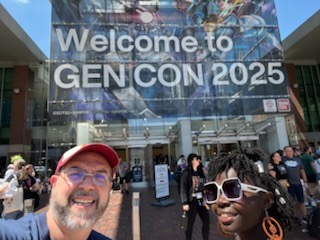 Scarlet and I getting some fresh air outside of the Indianapolis Convention Center
